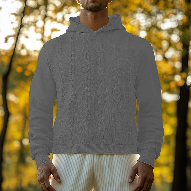 Men's Fleece Hoodie Black White Navy Blue Light Grey Dark Gray Hooded Plain Patchwork Sports & Outdoor Casual Daily Streetwear Cool Sportswear Fall & Winter Clothing Apparel Hoodies Sweatshirts  Long4