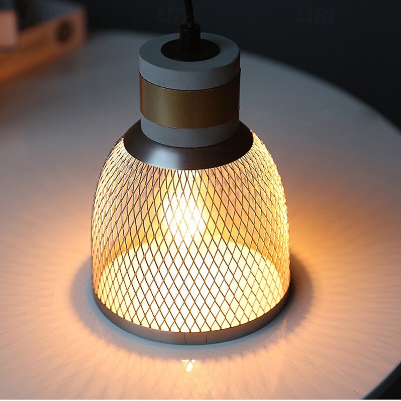 Vintage Classic Pendant Light, Stone Metal Material, 20cm Height, Warm White/White Light, E26 E27, Adjustable Chain, for Dining Room Kitchen3