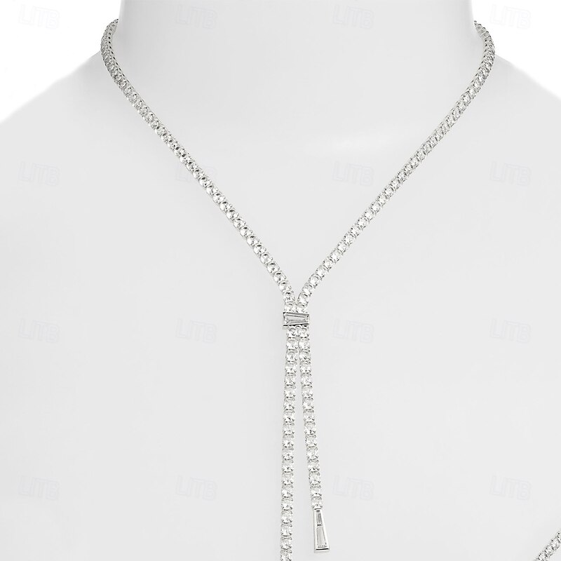 Long Necklace Rhinestones Women's Fashion Artistic Beads Wedding Y Shaped Necklace For Wedding Party Daily3