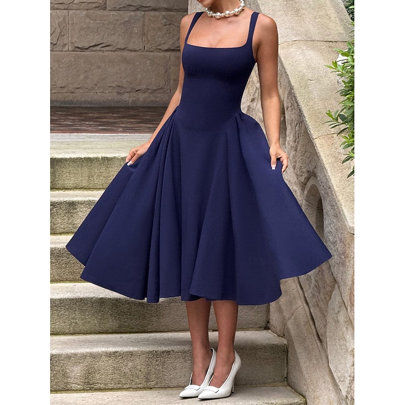 Retro Vintage 1950s Rockabilly Cocktail Dress Swing Dress Flare Dress Fit and Flare Fancy Dress Women's Valentine's Day Masquerade Evening Party Retro Theme Party Adults Dress Spring & Summer4