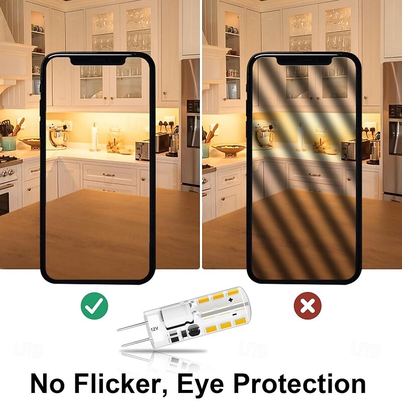 G4 LED Bulbs AC/DC 12V 1.2W T3 10W Halogen Bulbs Replacement JC Type G4 Bi-Pin Base Light White Warm White for Landscape Chandeliers Under Cabinet RV Lighting 10pcs4