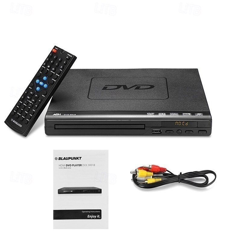 15W 1080P DVD Player Multiple Playback Remote Controller Multi-angle Viewing USB Port2