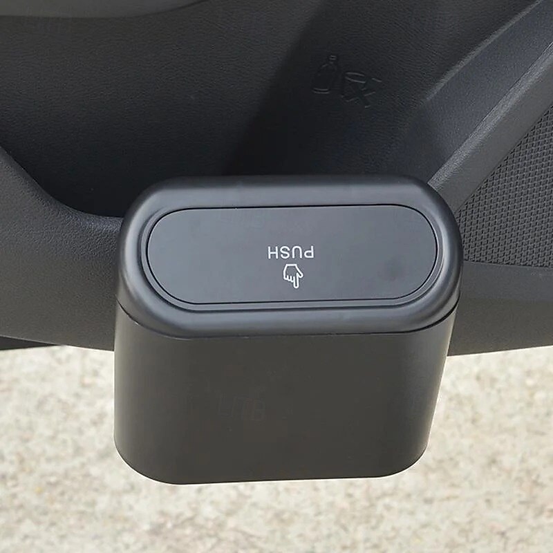 Car Door Hanging Trash Bin Mini Car Garbage Can with Lid Multi-Functional Storage Box Seat Back Organizer Side Hanging Container for Vehicles