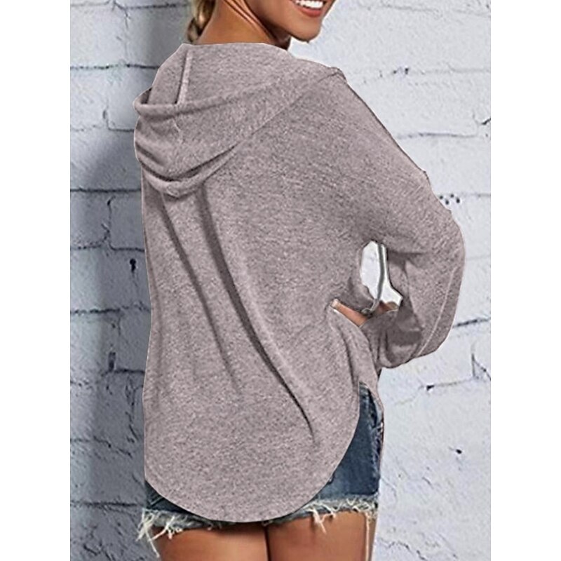 Women's Pullover Hoodie Sweatshirt Plain Casual Long Sleeve Hooded Regular Tops Street Dailywear Black Pink Blue Gray Fall Winter3