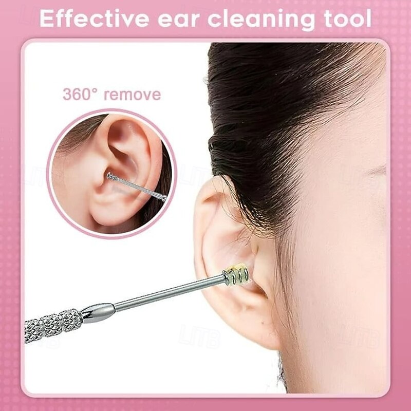 Set Ear Wax Pickers Stainless Steel Earpick Wax Remover Tool Kit for Ear Cleaning Massage and Wax Removal Safe and Durable Personal Hygiene Accessories3