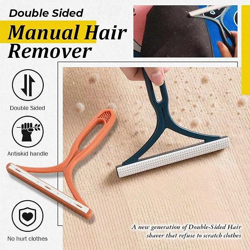 Double Sided Manual Hair Remover for Clothes and Furniture Reusable Lint Remover Brush for Coats Pet Hair and Carpet Effective Tool for Home Cleaning2