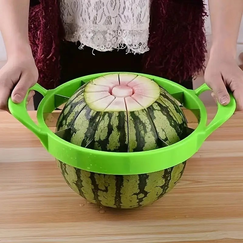 Watermelon Cutter and Slicer Tool, Easy Watermelon Slicing and Dicing Gadget, Fruit Cutting Kitchen Helper for Perfect Watermelon Pieces