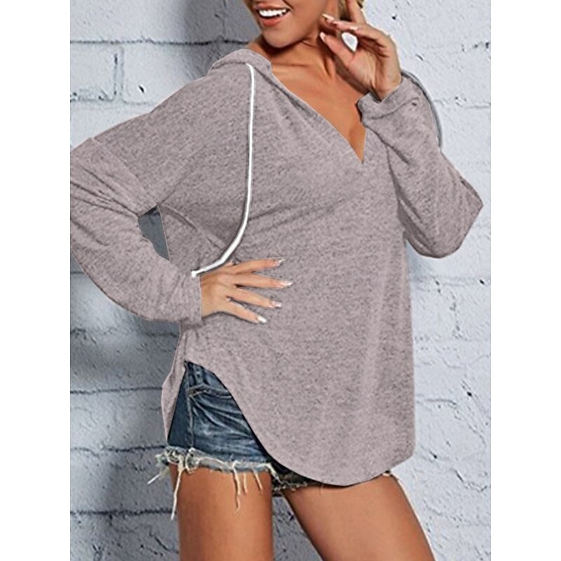 Women's Pullover Hoodie Sweatshirt Plain Casual Long Sleeve Hooded Regular Tops Street Dailywear Black Pink Blue Gray Fall Winter2