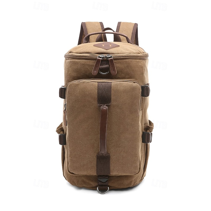 Men's Vintage Canvas Convertible Backpack Duffel Bag - Large Capacity Multi-Function Travel Shoulder Bag for Back to School, Weekend Trips, Gym and Outdoor Use3