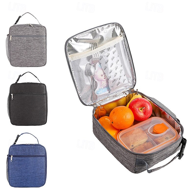 Lunch Bag for Women and Men for Back to School Office Picnic Hiking Beach Business Adult Insulated Tote Thickened Aluminum Foil Oxford Cloth European Style Picnic Cooler Bag for Kids Lunch
