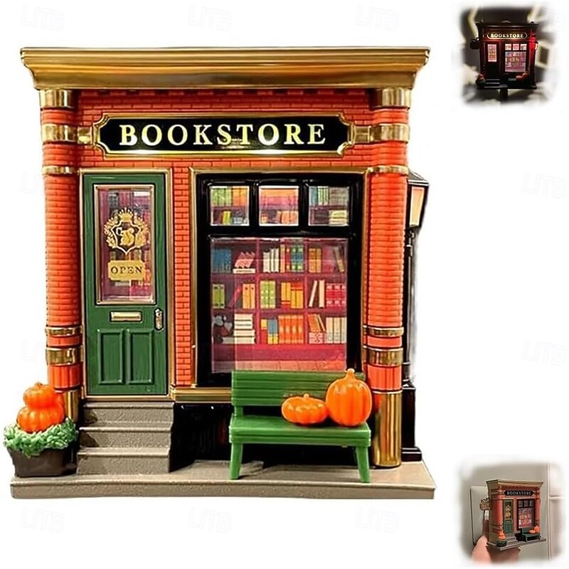 Micro Night Light Bookstore Mini Bookstore Plug-in Fragrance Diffuser & Projector 3D Mini Warm LED Lamp with Book-Themed Projection for Book Lovers Gifts2