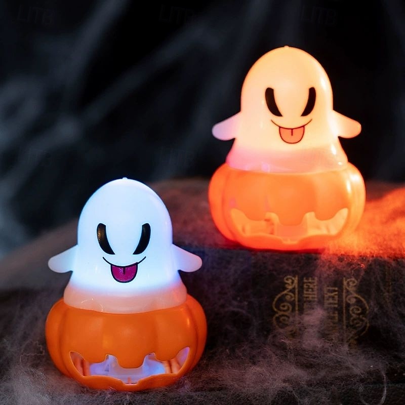 4PCS Halloween Ghost Lights Ghost Festival Glowing Candle Night Light Halloween Decoration Props Party Scene Layout3