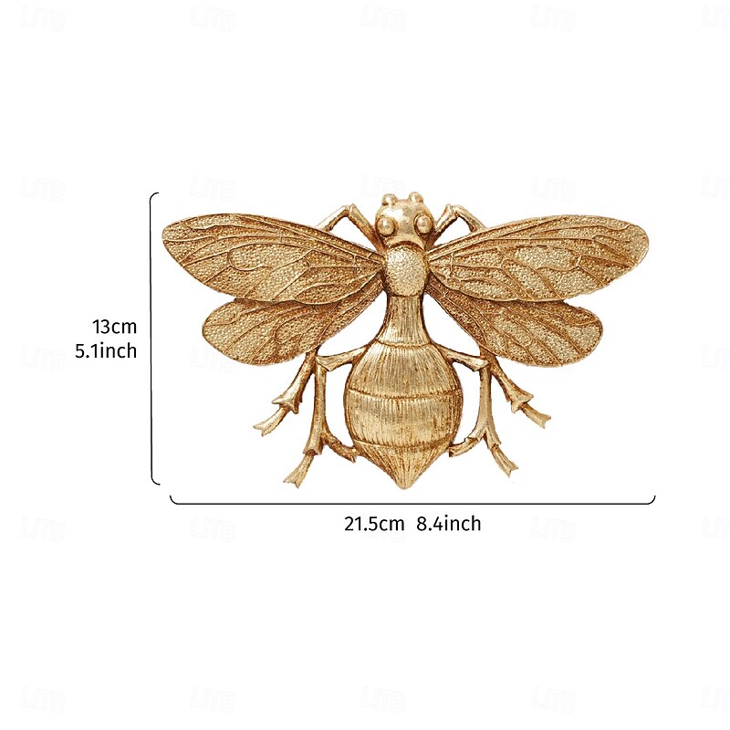 Vintage Gold Hornet Wall Hanging Decor, Handmade Resin Wasp-Inspired Wall Ornament for Home Wall Decor, Party Decorations, and Insect Exhibition Displays2