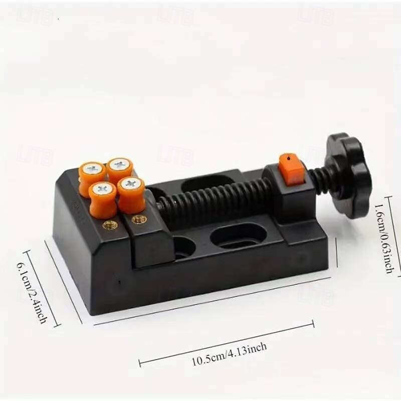 1pc Mini Drill Press Vise Clamp for DIY Jewelry and Crafts  Quick-Adjust 0-2 Inch (0-5.3cm) ABS Plastic Bench Vise with Olive Bodhi Bead Grip Precision Drilling & Engraving Tool for Watch Repair4