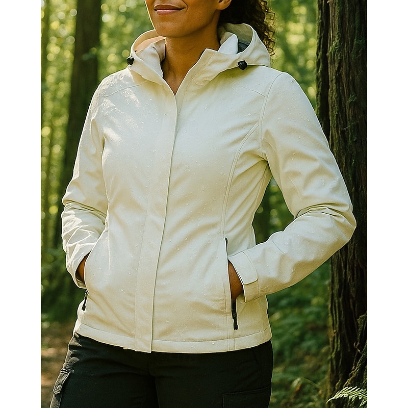 Women's Windbreaker Hiking Jacket rain coat Outdoor Waterproof Windproof Lightweight Hiking Outfits Hiking Clothes Spring Autumn / Fall Top Camping / Hiking / Caving Running Black White Pink