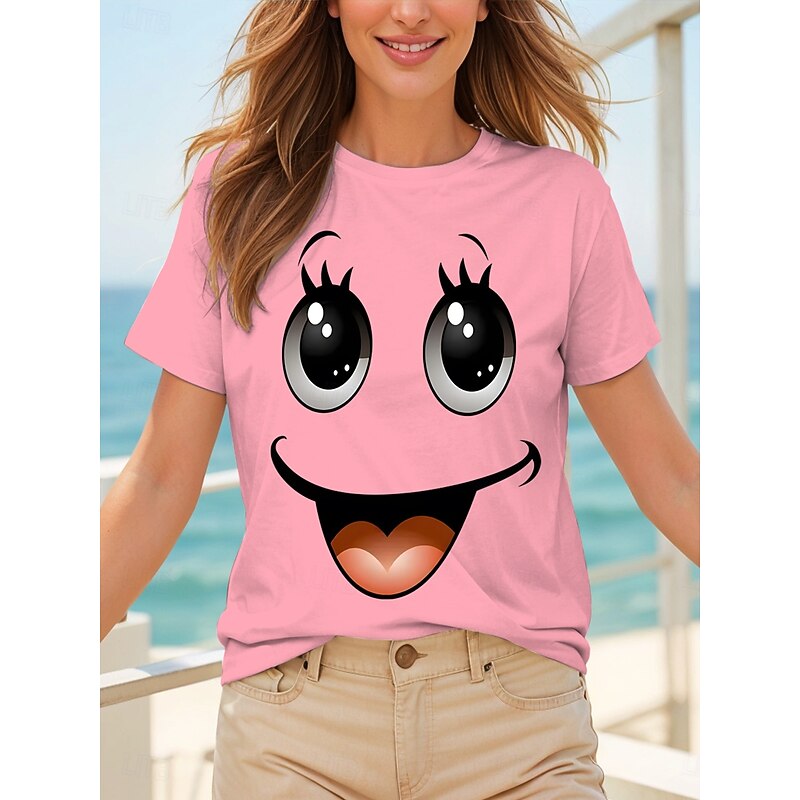 Women's T Shirt Graphic Animal Vintage Stylish Classic Short Sleeve Crew Neck Round Neck Regular Tops Daily Weekend Print Black White Yellow Pink Red Summer Spring
