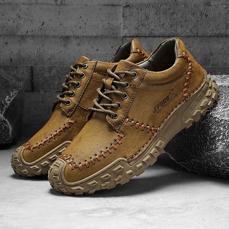 Men's Rugged Outdoor Hiking Shoes – Durable Anti-Slip Sole with Hand-Stitched Details for Trekking, Camping & Casual Wear2