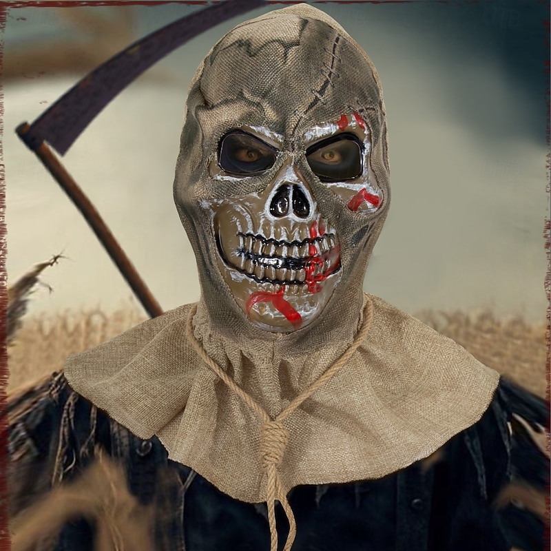 Scarecrow Halloween Mask Horror Scary Full Head Adults' Men's Women's Unisex Halloween Carnival Performance Party Easy Halloween Costumes Dress Up