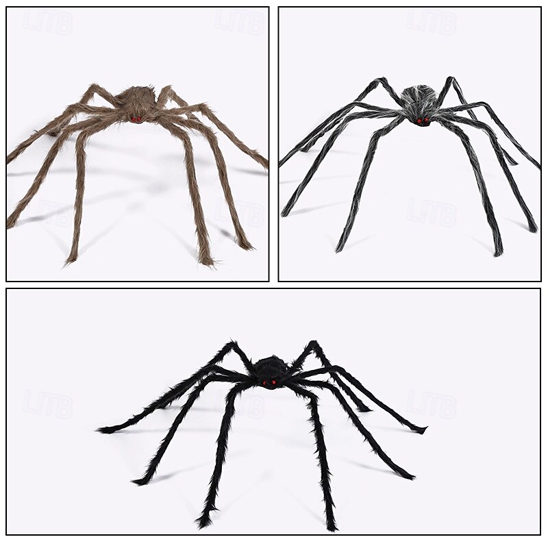 Halloween Spider Large Outdoor Decorations, 150cm / 5ft Fake Halloween Decor Spiders, Furry Spider for Outdoor Indoor Yard Home Costumes Party House Decor2