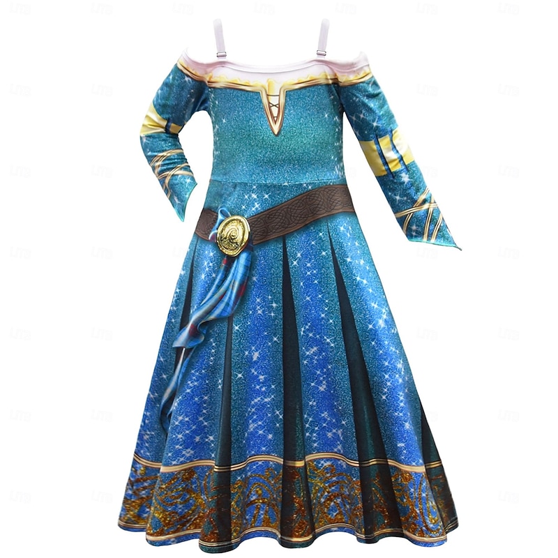 Brave Fairy Tale Princess Merida Dress Cosplay Costume Adventure Movie Cosplay Movie Cosplay for Girls' Kid's Halloween Carnival World Book Day Performance Educational Dress Up School Event Dress Up2