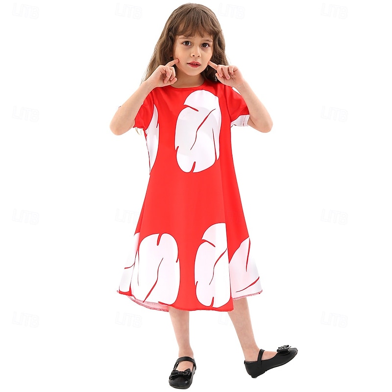 Lilo Dress Cosplay Costume Casual Movie Cosplay for Girls' Kid's Halloween Carnival World Book Day Performance Educational Dress Up School Event Dress Up