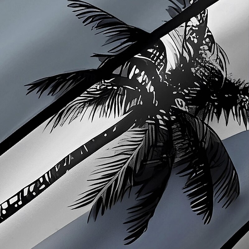 Men's Coconut Tree Tropical Plants Summer Hawaiian Shirt Button Up Shirt Aloha Shirt Short Sleeve Hawaiian Holiday Beach Wear Summer Spring Turndown 3D Print Collared Shirts Front One Pocket Blue4