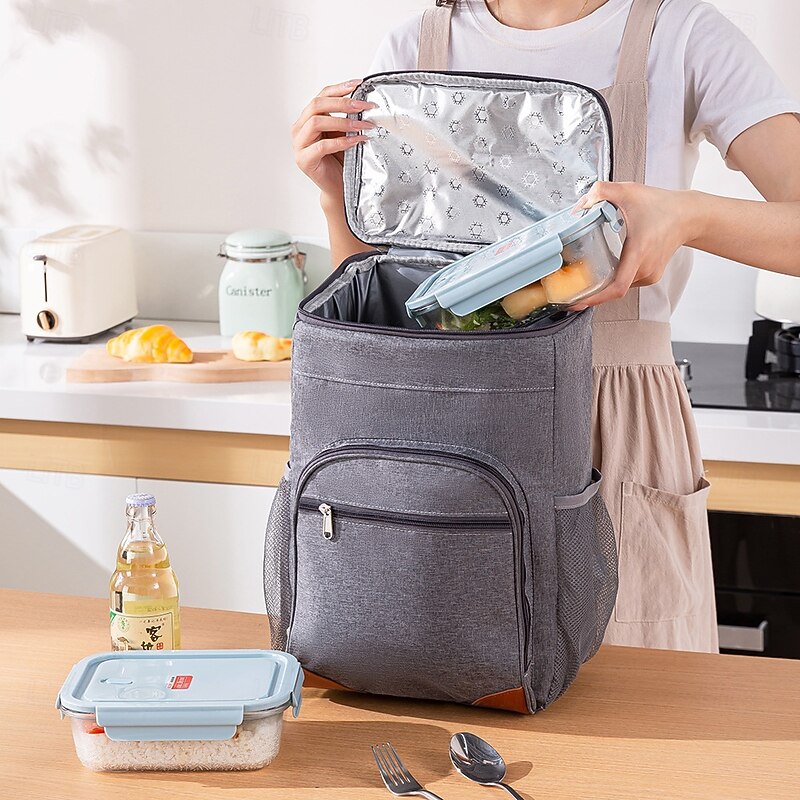 Lunch Bag for Women and Men for Back to School Office Picnic Hiking Beach Double Shoulder Picnic Backpack Insulated Cooler Bag Thickened Leak Proof Outdoor Lunch Tote with Large Capacity2