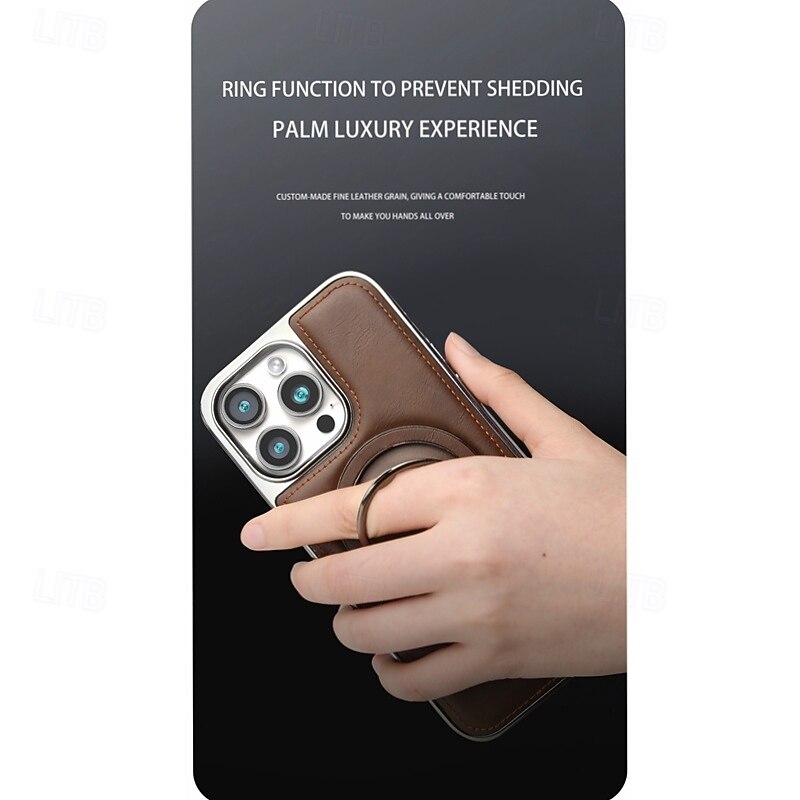 Phone Case For iPhone 16 15 14 Pro Max Plus 16e 13 Pro Max Back Cover with Stand Holder Magnetic Shockproof Retro TPU PU Leather3