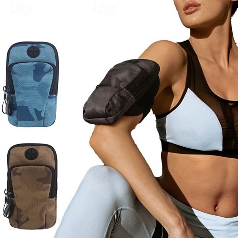 Arm Bag with Earphone Hole Sports Armband for Marathon Jogging Running Sports Bag Lightweight Breathable Water Resistant Velcro Nylon Men's Women's Running Bag