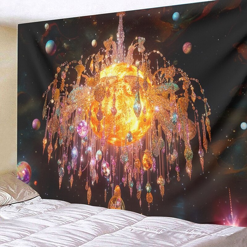 Crystal Chandelier Hanging Tapestry Wall Art Large Tapestry Mural Decor Photograph Backdrop Blanket Curtain Home Bedroom Living Room4