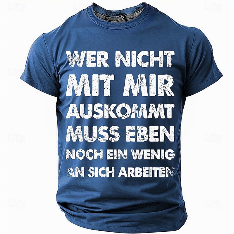 Men's Short Sleeve T-Shirt Funny German Sarcastic Quote Graphic Tee 'Work on Yourself' Lifestyle2