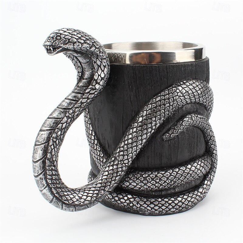 Halloween Mug 304 Stainless Steel Liner Resin Cobra Mug Unique Design Bold Personalized Travel Cup for Home Use Cool and Creative Drinking Accessory2