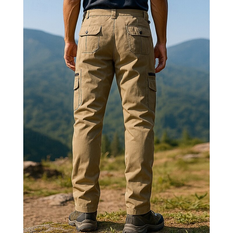 Men's Cargo Pants Hiking Pants Trousers Outdoor Regular Fit Waterproof Windproof Lightweight Bottoms Pocket Black Green Cotton Camping / Hiking Running S M L XL XXL2