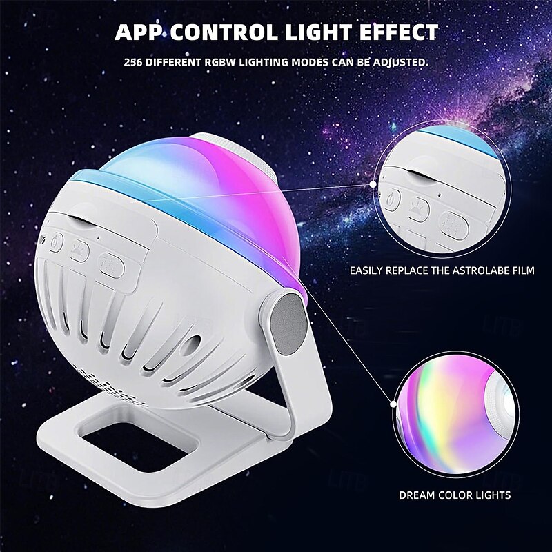 Galaxy Star Projector with Speaker 256 Modes LED Night Light for Kids and Adults APP/Remote Control 360 Rotate Perfect Room Decor & Gifts Aurora Projector3