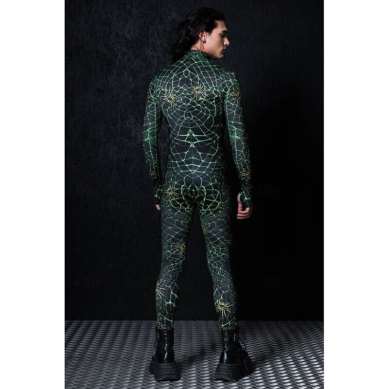 Spider web Bodysuit Halloween Group Couples Costumes Full Body Catsuit Scary Costume Men's Women's Boys' Kid's Adults' Performance Party Club Halloween Carnival Day of the Dead Easy4