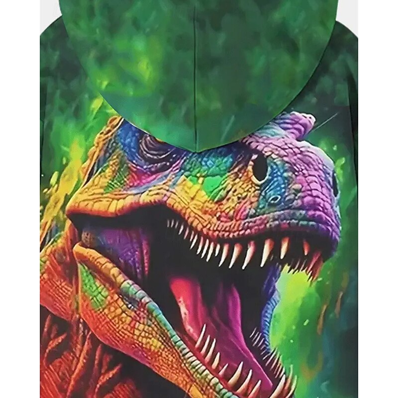 Boys' 3D Dinosaur Hoodie Coat Outerwear Long Sleeve Spring Fall Cool Sport Kids 4-12 Years Zip Street Daily Regular Fit4