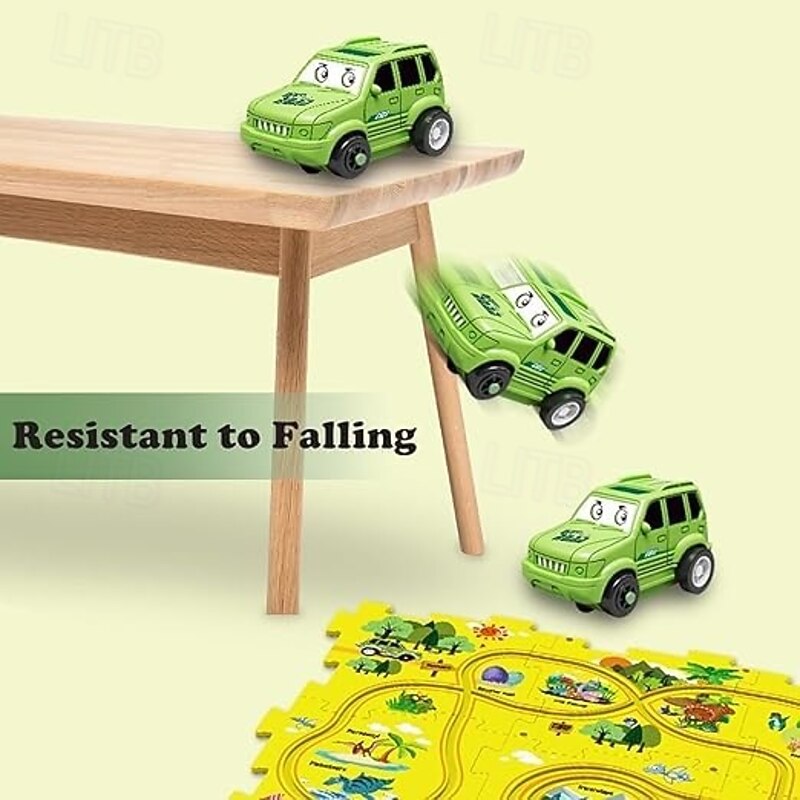 Rail Car Puzzle Race Track Play Set, DIY Assembling Electric Trolley for Kids, Educational Toy4