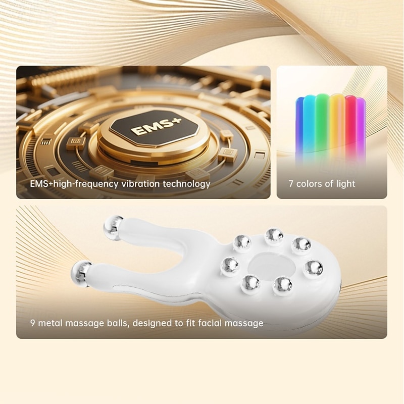 7 Colors Led Light Therapy EMS Microcurrent Facial Beauty Device Skin Rejuvenation Photon Massage Wrinkle Removal Anti Aging Duplex Face Lifting2