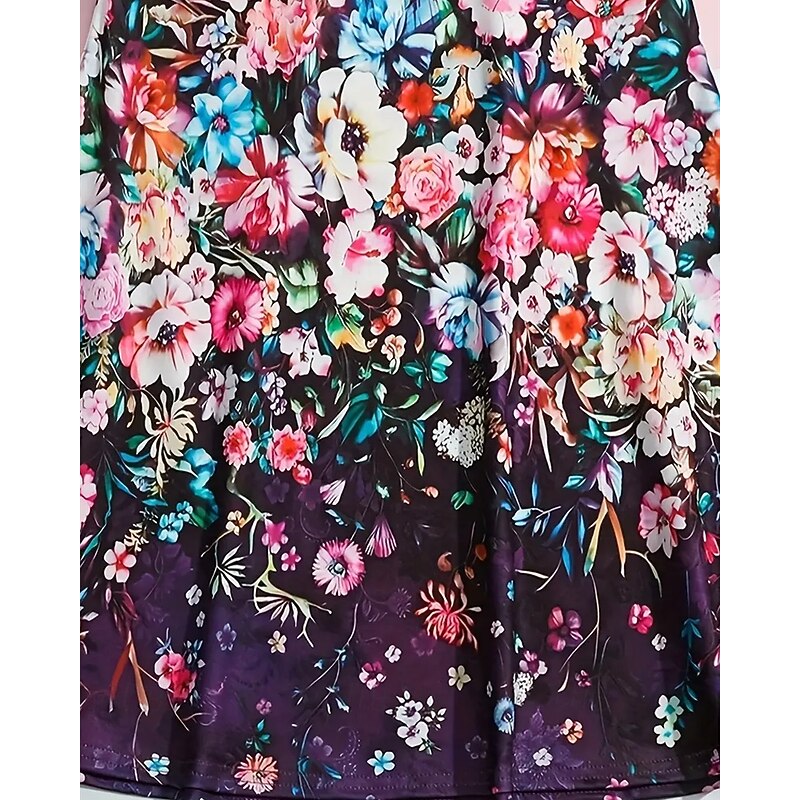 Girls' 3D Graphic Flower Dress Long Sleeve Summer Spring Vacation Daily Holiday Princess Beautiful Sweet Kids 4-12 Years Casual Dress A Line Dress Knee-length Regular Fit4