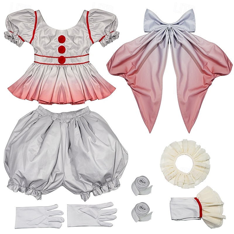 Clown Pennywise Halloween Costume It Horror Scary Costume Adults' Women's Halloween Carnival Performance Party Easy Halloween Costumes Dress Up2