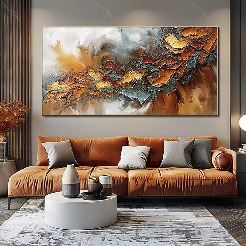 Handmade Oil Painting Wall Art Decoration Modern Hand Painted Abstract Texture for Living Room Home Decor Stretched Frame Hanging Painting/Rolled Canvas (No Frame)2