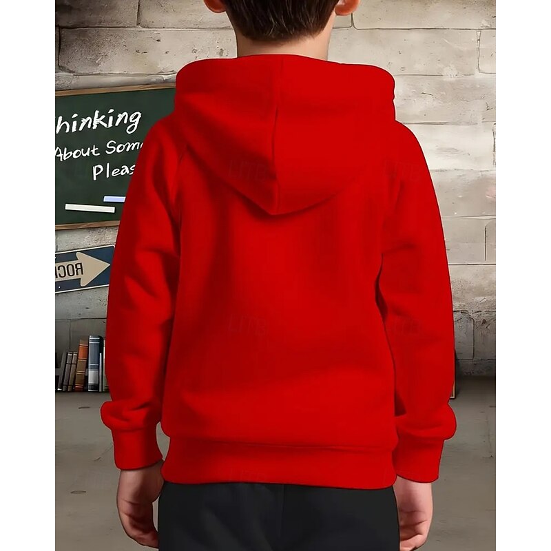 Boys' Casual Hoodie with TUNG TUNG TUNG SAUR Funny Abstract Print 3D Graphic Hoodie Long Sleeve Spring Fall Fashion Streetwear Kids 4-12 Years Hooded Outdoor Casual Daily Regular Fit2