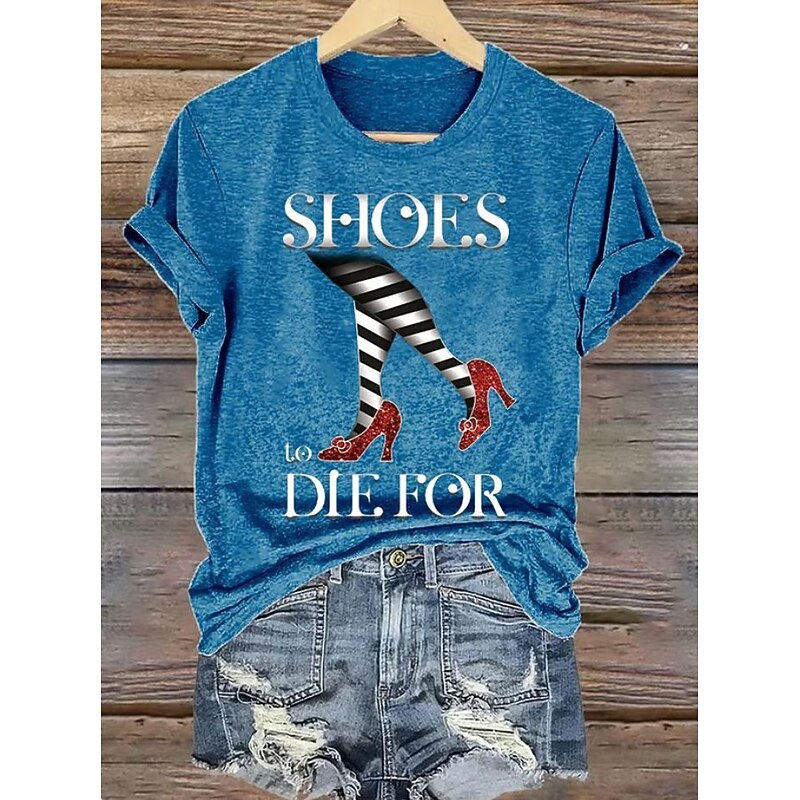 Halloween Women's T shirt Witch Graphic Vintage Stylish Classic Short Sleeve Crew Neck Round Neck Regular Tops Daily Weekend Print Black White Blue Orange Green Summer Fall2