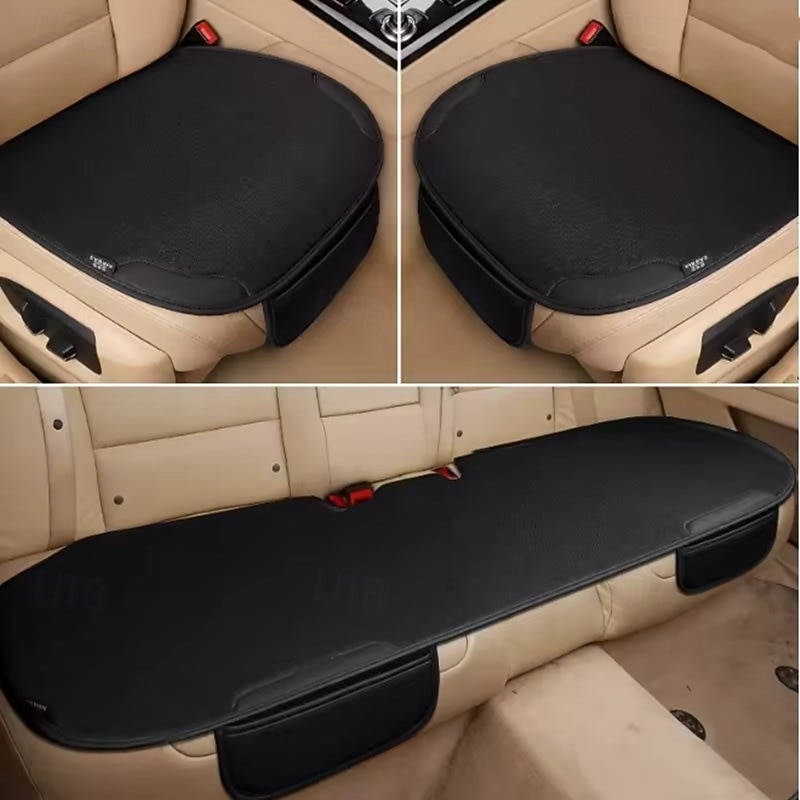 3-piece set of car breathable linen seat cover four seasons universal front seat cover pad automatic indoor chair cover set2
