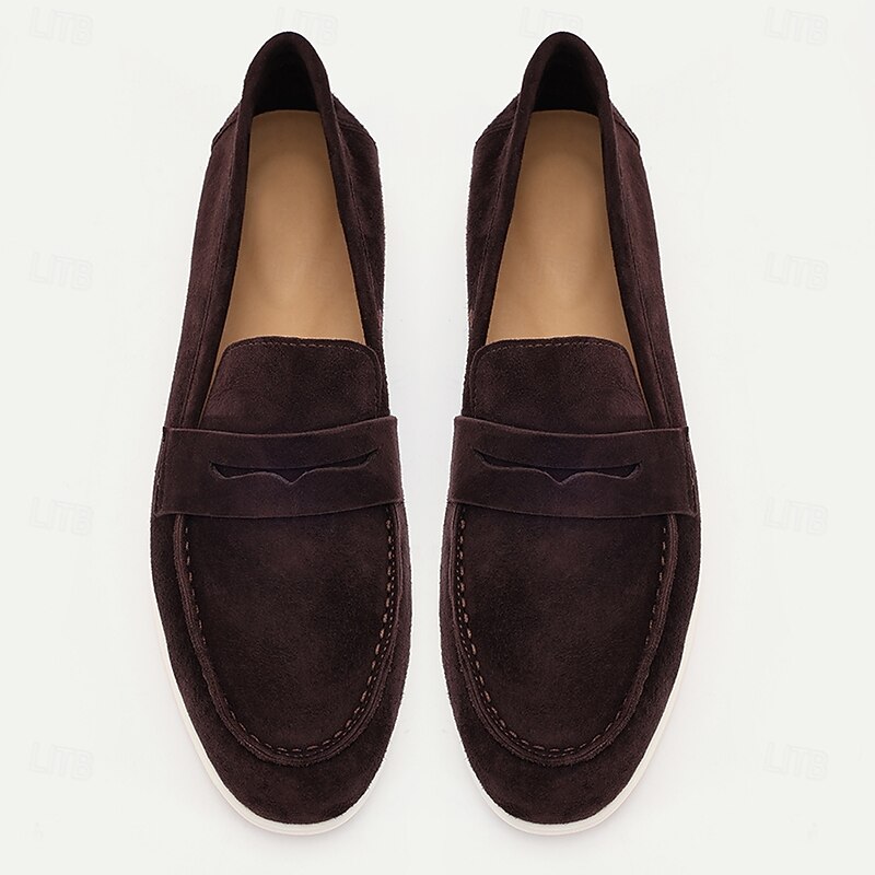 Men's Premium Leather Suede Moccasin Loafers with Classic Design for Casual Wear, Relaxed Weekend and Leisure Activities4