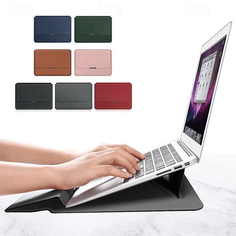 11-17 Inch Universal Multi Function Waterproof Notebook Bag 3 in 1 Laptop Sleeve with Stand Hand Rest and Storage for MacBook 13.3 14 16 Inch