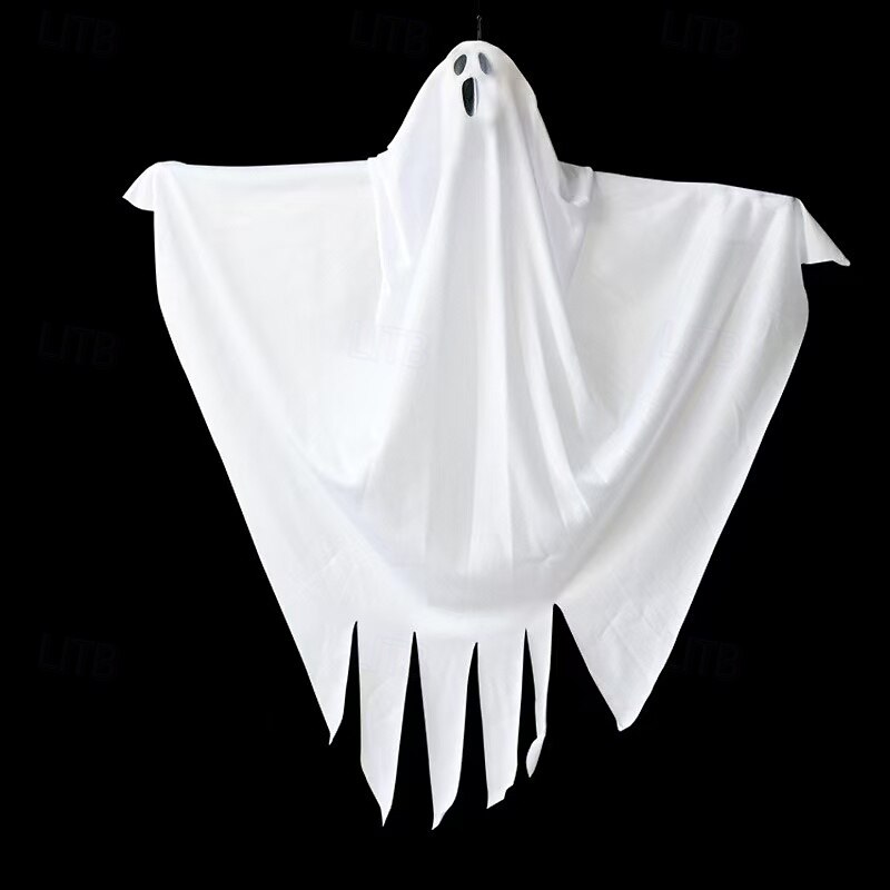 3pcs Halloween White Ghost Hanging Decorations, Spooky Spirit Props with 3 Different Faces, Scary Hanging Ornaments for Haunted House, Indoor Outdoor Party Decor3