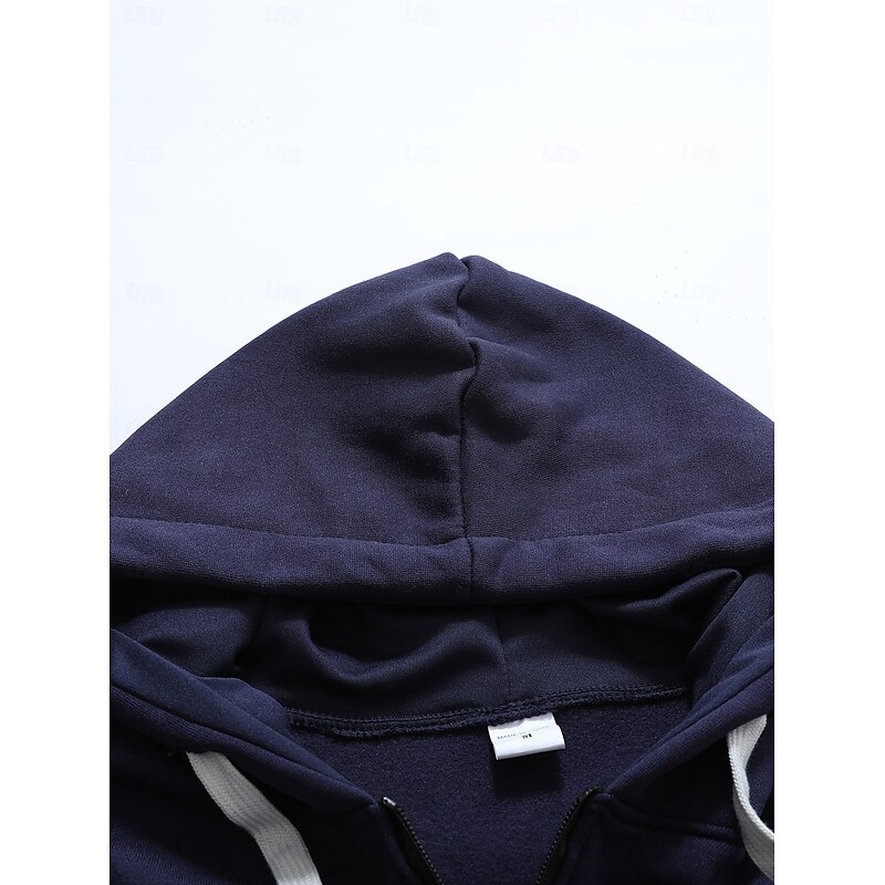 Men's Full Zip Hoodie Zip Up Hoodie Zip Hoodie Sweatshirt Tactical Hoodie Black Army Green Navy Blue Khaki Light Grey Hooded Plain Multi Pocket Zipper Pockets Sports & Outdoor Daily Holiday Polyester4