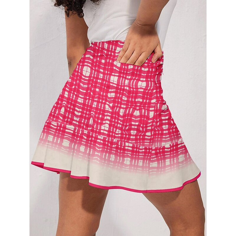 Women's Tennis Skirts Golf Skirts Rose Red Skirt Ladies Golf Attire Clothes Outfits Wear Apparel2