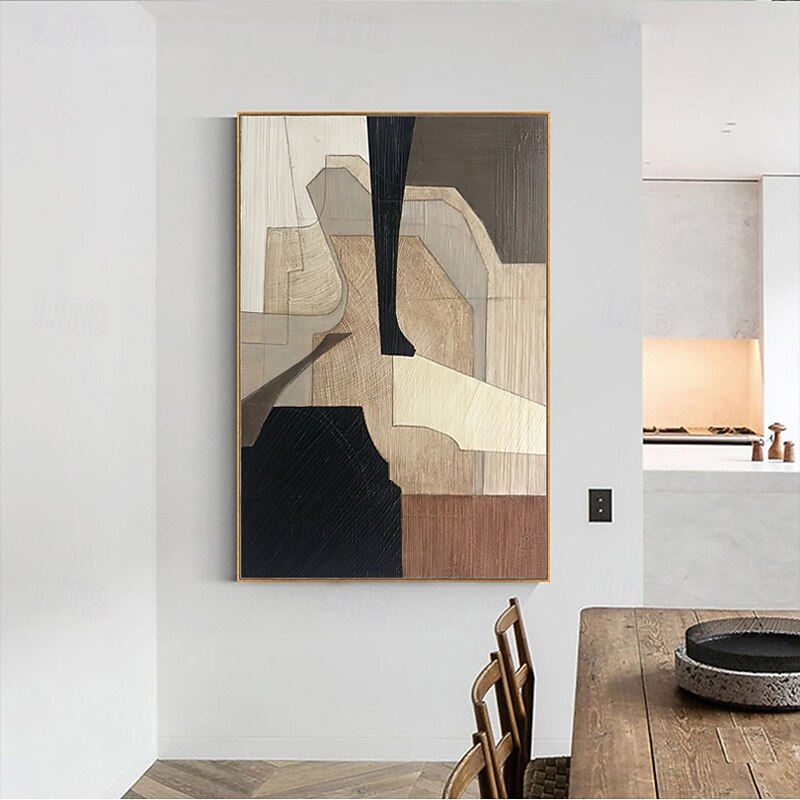 Handmade Oil Painting Canvas Wall Art Decoration Modern Abstract Geometric Shapes Home Decor Rolled Frameless Unstretched Painting3